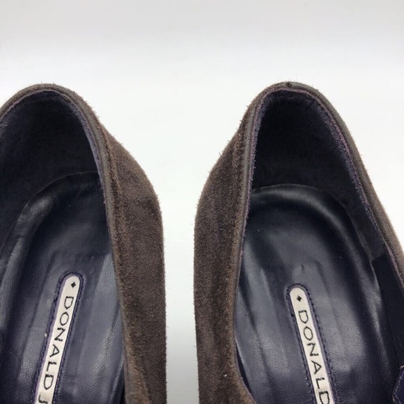 Donald J Pliner Womens Mary Jane Dress Shoes Brown Suede Wedge Heels Cap Toe 7 M - Picture 8 of 10